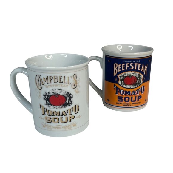 Campbells Soup 125th Anniversary Collectible Ceramic Mug Set of 2 - Picture 1 of 6